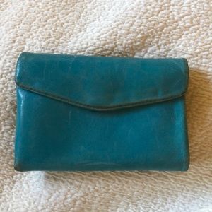 Turquoise blue leather HOBO wallet